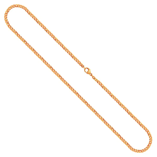 Goldkette als Panzerkette flach in Gelbgold 333 / 8K, 70 cm lang, 2,7 mm breit, Gewicht ca. 10.8 g.