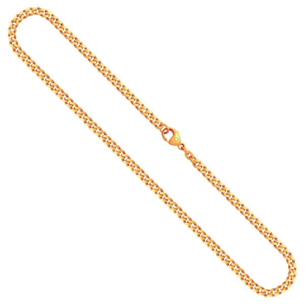 Goldkette als Panzerkette flach in Gelbgold 585 / 14K, 100 cm lang, 4,1 mm breit, Gewicht ca. 41.8 g.