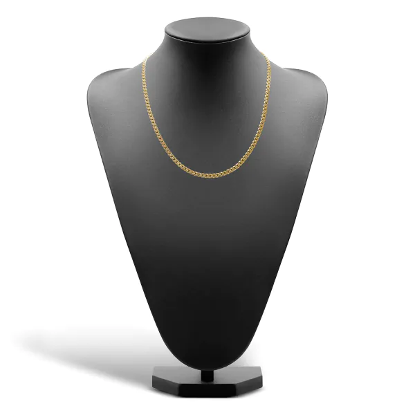 Goldkette als Panzerkette flach in Gelbgold 585 / 14 Karat, 65 cm lang, 4.7 mm breit, Gewicht ca. 38,6 g.