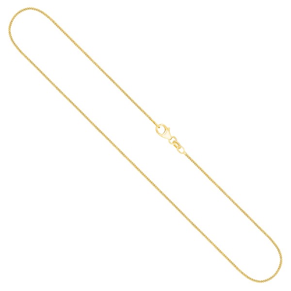 Goldkette als Panzerkette flach in Gelbgold 750 / 18K, 40 cm lang, 1,1 mm breit, Gewicht ca. 2.1 g.