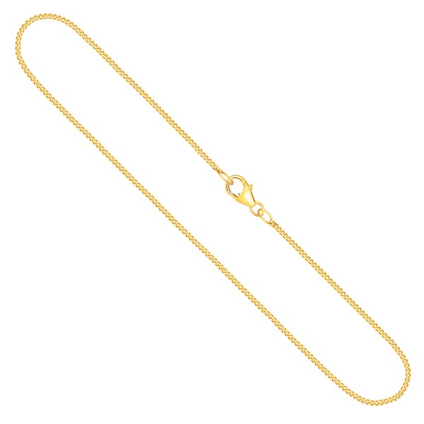 Goldkette als Panzerkette flach in Gelbgold 750 / 18K, 40 cm lang, 1,2 mm breit, Gewicht ca. 2.8 g.