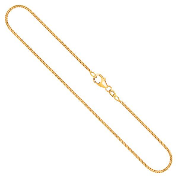 Goldkette als Panzerkette flach in Gelbgold 750 / 18K, 40 cm lang, 1,4 mm breit, Gewicht ca. 3.4 g.