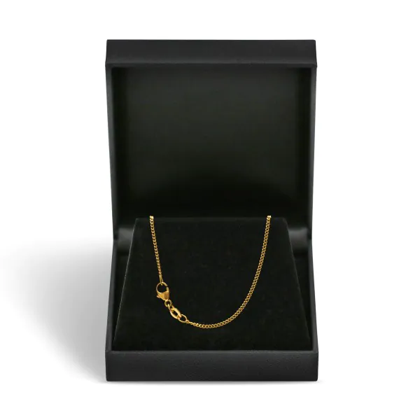 Goldkette als Panzerkette flach in Gelbgold 333 / 8K, 42 cm lang, 1,4 mm breit, Gewicht ca. 2.4 g.