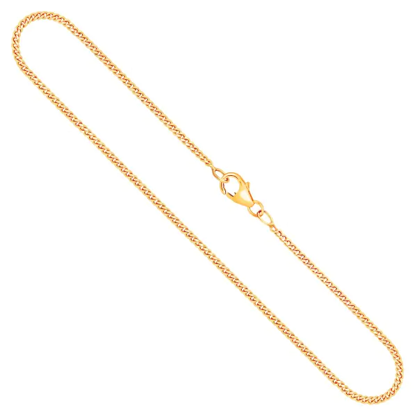 Goldkette als Panzerkette flach in Gelbgold 333 / 8K, 45 cm lang, 1,7 mm breit, Gewicht ca. 4.1 g.