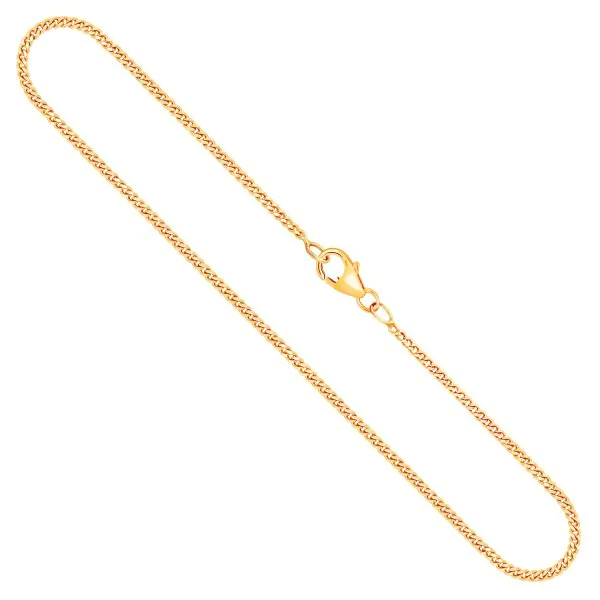 Goldkette als Panzerkette flach in Gelbgold 333 / 8K, 60 cm lang, 1,7 mm breit, Gewicht ca. 5.5 g.