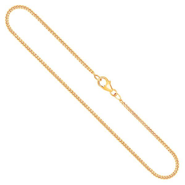 Goldkette als Panzerkette flach in Gelbgold 750 / 18K, 38 cm lang, 1,7 mm breit, Gewicht ca. 4.7 g.