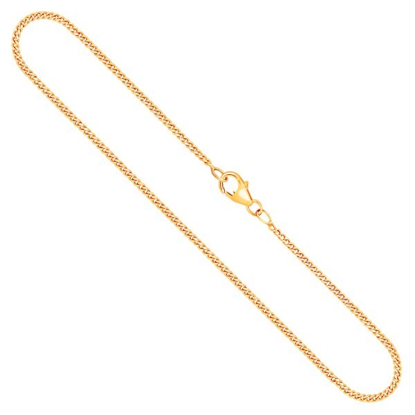 Goldkette als Panzerkette flach in Gelbgold 750 / 18K, 40 cm lang, 1,7 mm breit, Gewicht ca. 5 g.