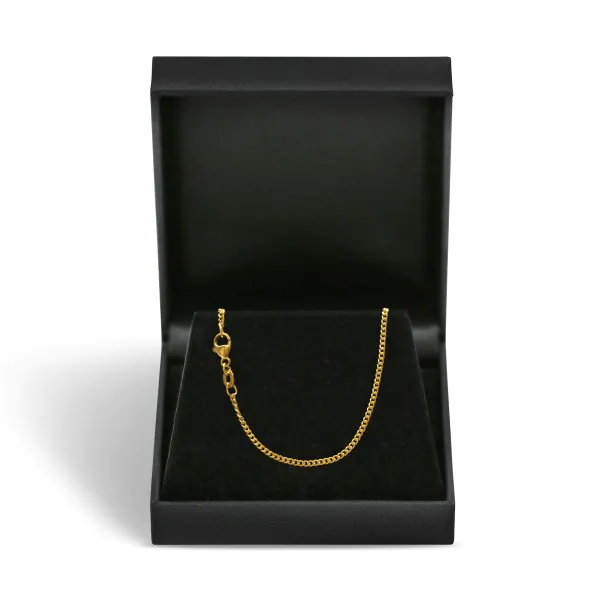 Goldkette als Panzerkette flach in Gelbgold 333 / 8K, 60 cm lang, 1,7 mm breit, Gewicht ca. 5.5 g.