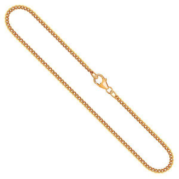 Goldkette als Panzerkette flach in Gelbgold 750 / 18K, 50 cm lang, 2,1 mm breit, Gewicht ca. 8.4 g.