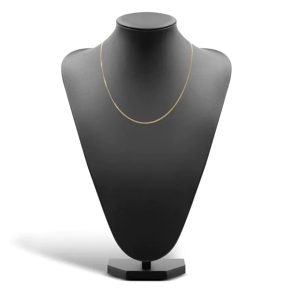 Goldkette als Panzerkette flach in Gelbgold 750 / 18K, 50 cm lang, 2,1 mm breit, Gewicht ca. 8.4 g.