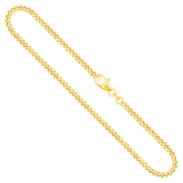Goldkette als Panzerkette in Gelbgold 750 / 18K, 50 cm lang, 2.7 mm breit, Gewicht ca. 15.2 g.