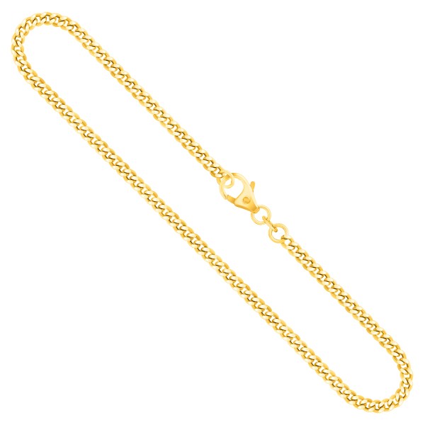 Goldkette als Panzerkette in Gelbgold 750 / 18K, 55 cm lang, 2.7 mm breit, Gewicht ca. 16.7 g.
