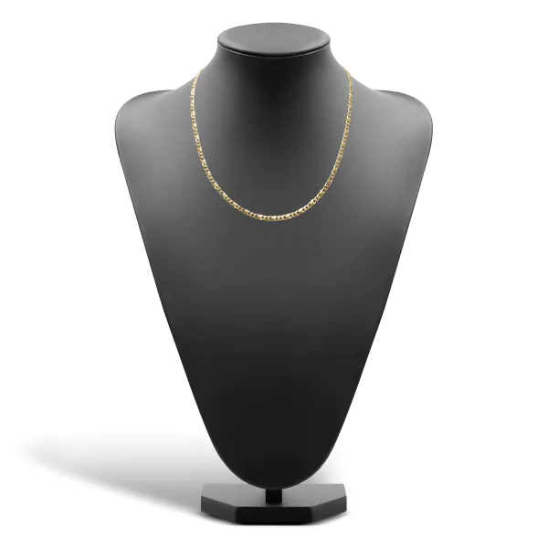 Goldkette als Dollarkette satiniert in Gelbgold 585 / 14 Karat, 65 cm lang, 3.7 mm breit, Gewicht ca. 27,6 g.