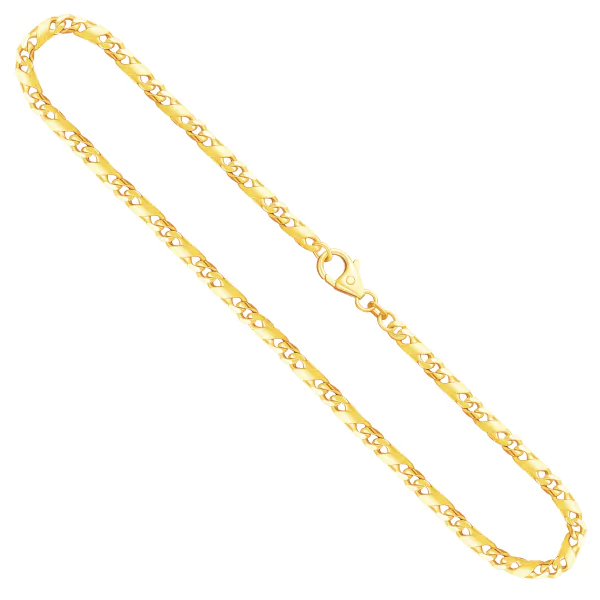 Goldkette als Dollarkette satiniert in Gelbgold 585 / 14 Karat, 65 cm lang, 3.7 mm breit, Gewicht ca. 27,6 g.