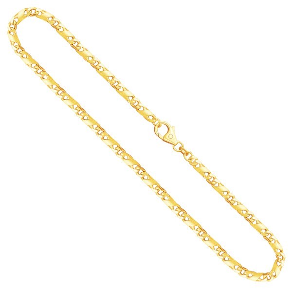 Goldkette als Dollarkette satiniert in Gelbgold 585 / 14K, 60 cm lang, 3,7 mm breit, Gewicht ca. 26.3 g.