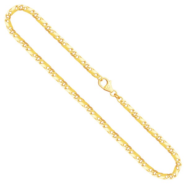 Goldkette als Dollarkette satiniert in Gelbgold 333 / 8K, 45 cm lang, 3,7 mm breit, Gewicht ca. 17.5 g.