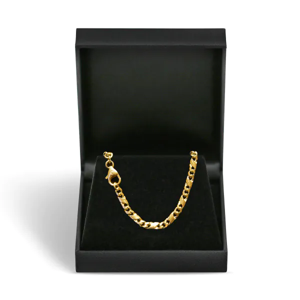 Goldkette als Dollarkette satiniert in Gelbgold 585 / 14 Karat, 55 cm lang, 3.7 mm breit, Gewicht ca. 24,1 g.