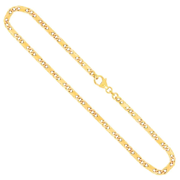 Goldkette als Dollarkette in Gelbgold 333 / 8K, 50 cm lang, 3,7 mm breit, Gewicht ca. 19 g.