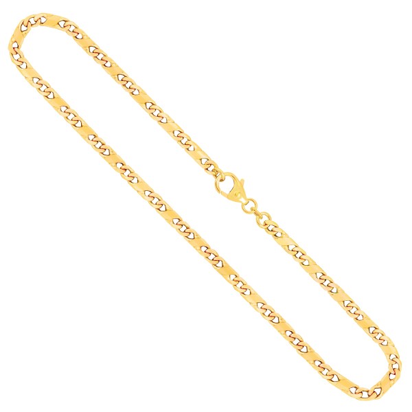 Goldkette als Dollarkette in Gelbgold 585 / 14K, 38 cm lang, 3,7 mm breit, Gewicht ca. 17.7 g.