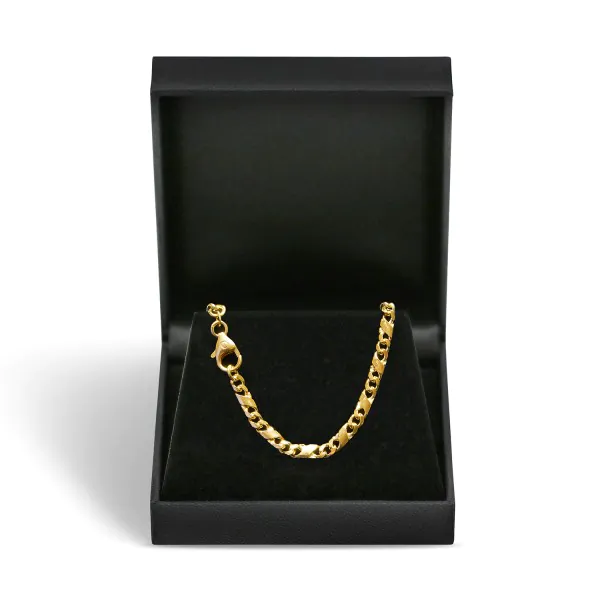 Goldkette als Dollarkette in Gelbgold 585 / 14K, 45 cm lang, 3,7 mm breit, Gewicht ca. 19.5 g.