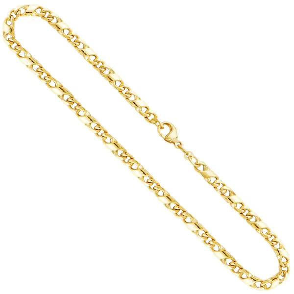 Goldkette als Dollarkette in Gelbgold 585 / 14K, 55 cm lang, 4,9 mm breit, Gewicht ca. 39.5 g.