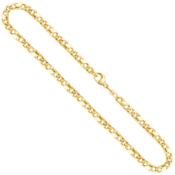 Goldkette als Dollarkette in Gelbgold 333 / 8K, 50 cm lang, 4,9 mm breit, Gewicht ca. 29.8 g.