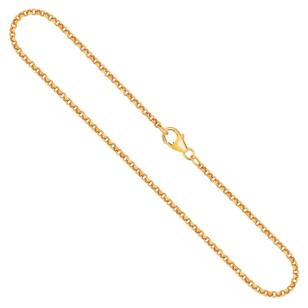 Goldkette als Erbskette in Gelbgold 750 / 18K, 70 cm lang, 2 mm breit, Gewicht ca. 10.4 g.
