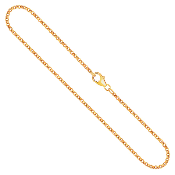 Goldkette als Erbskette in Gelbgold 750 / 18 Karat, 45 cm lang, 2 mm breit, Gewicht ca. 6,7 g.