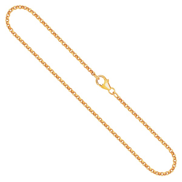 Goldkette als Erbskette in Gelbgold 750 / 18K, 36 cm lang, 2 mm breit, Gewicht ca. 5.4 g.