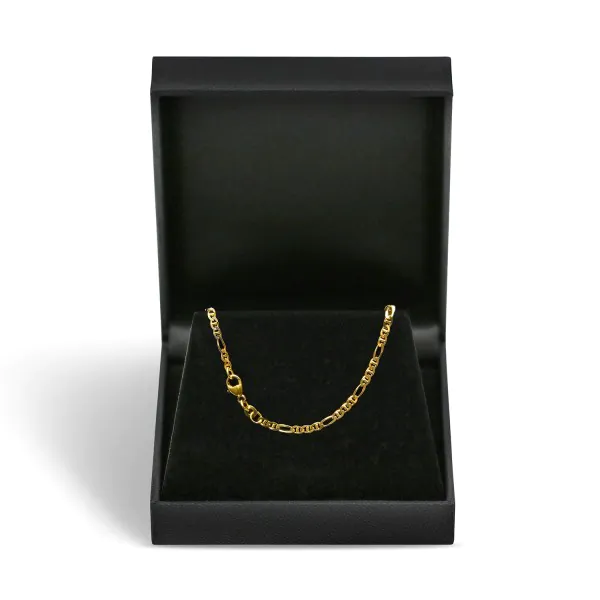 Goldkette als Panzerstegkette in Gelbgold 375 / 9 Karat, 95 cm lang, 2.5 mm breit, Gewicht ca. 9.3 g.