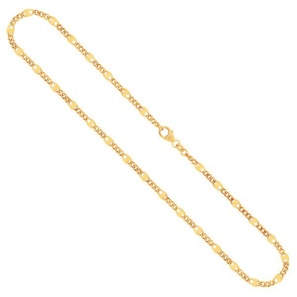 Goldkette als Panzerstegkette in Gelbgold 333 / 8K, 50 cm lang, 3,1 mm breit, Gewicht ca. 4.7 g.