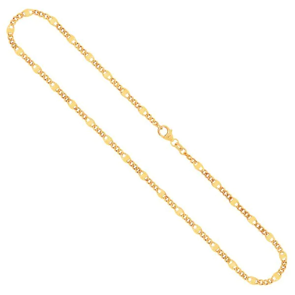 Goldkette als Panzerstegkette in Gelbgold 333 / 8K, 45 cm lang, 3,1 mm breit, Gewicht ca. 4.3 g.