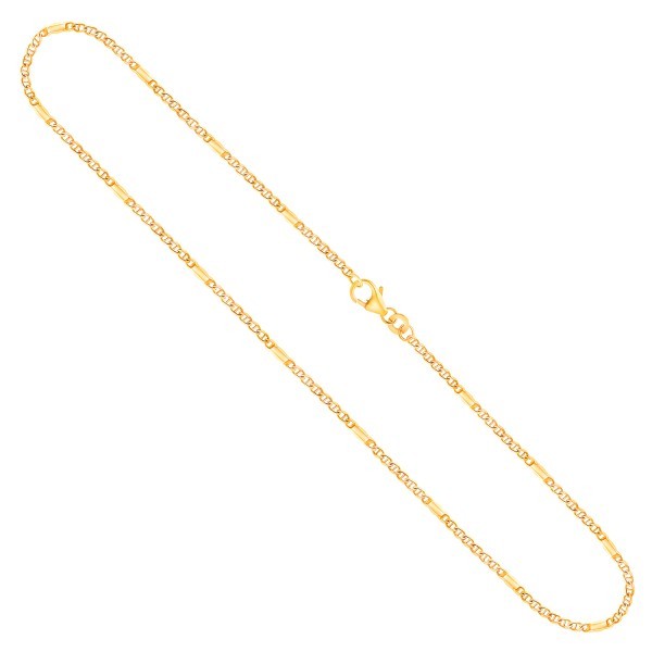 Goldkette als Panzerstegkette in Gelbgold 750 / 18K, 45 cm lang, 1,9 mm breit, Gewicht ca. 5.2 g.