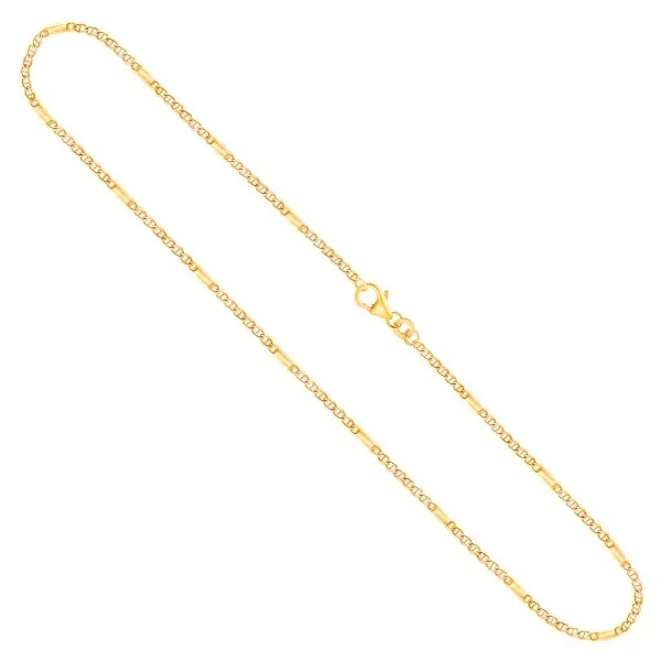 Goldkette als Panzerstegkette in Gelbgold 750 / 18K, 45 cm lang, 1,9 mm breit, Gewicht ca. 5.2 g.