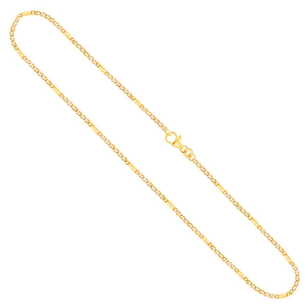 Goldkette als Panzerstegkette in Gelbgold 333 / 8K, 42 cm lang, 1,9 mm breit, Gewicht ca. 3 g.