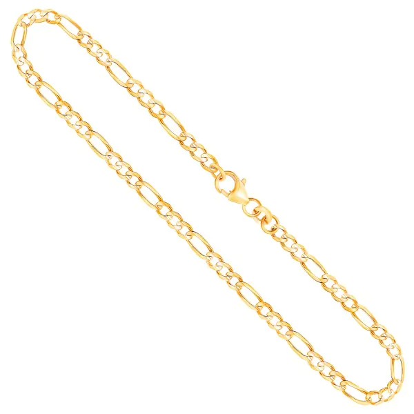 Goldkette als Figarokette in Gelbgold 333 / 8K, 45 cm lang, 3,1 mm breit, Gewicht ca. 5.2 g.