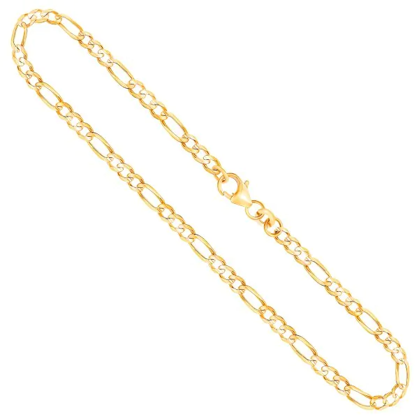 Goldkette als Figarokette in Gelbgold 333 / 8K, 40 cm lang, 3,1 mm breit, Gewicht ca. 4.6 g.