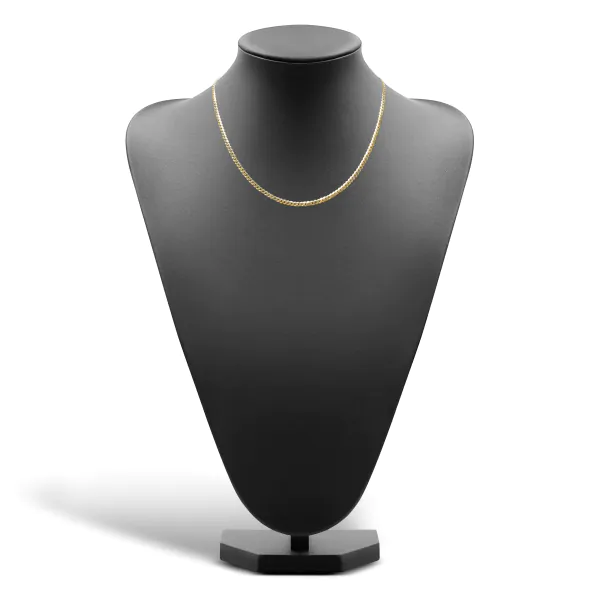Goldkette als Panzerkette facettiert in Gelbgold 585 / 14 Karat, 65 cm lang, 3.9 mm breit, Gewicht ca. 18 g.