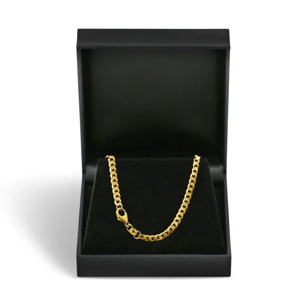 Goldkette als Panzerkette facettiert in Gelbgold 585 / 14K, 45 cm lang, 3,9 mm breit, Gewicht ca. 12.5 g.