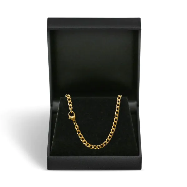 Armband als Panzerkette hohl in Gelbgold 585 / 14K, 18,5 cm lang, 3,6 mm breit, Gewicht ca. 3.3 g.