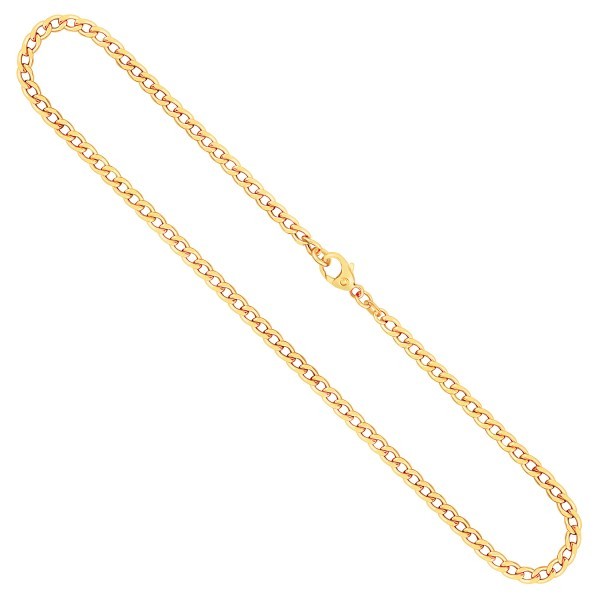 Goldkette als Panzerkette hohl in Gelbgold 585 / 14K, 45 cm lang, 3,6 mm breit, Gewicht ca. 7.2 g.