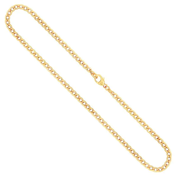 Goldkette als Panzerkette hohl in Gelbgold 585 / 14K, 45 cm lang, 3,6 mm breit, Gewicht ca. 7.2 g.