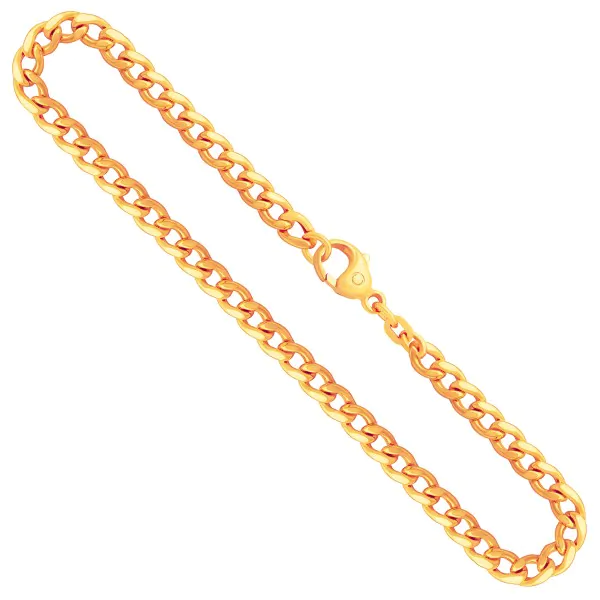 Goldkette als Panzerkette hohl in Gelbgold 585 / 14K, 50 cm lang, 4,7 mm breit, Gewicht ca. 13.3 g.