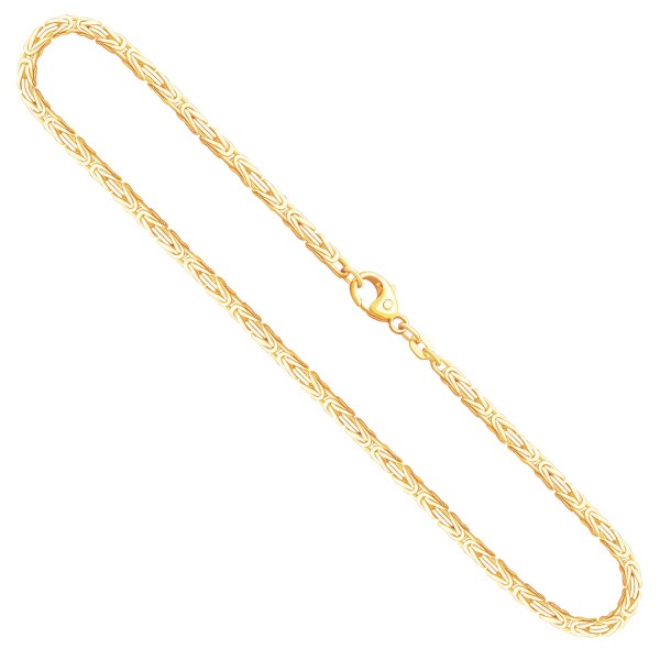 Goldkette als Königskette in Gelbgold 585 / 14K, 65 cm lang, 2,3 mm breit, Gewicht ca. 28.9 g.