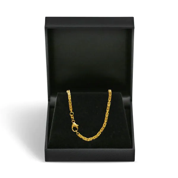 Goldkette als Königskette in Gelbgold 585 / 14K, 60 cm lang, 2,3 mm breit, Gewicht ca. 26 g.