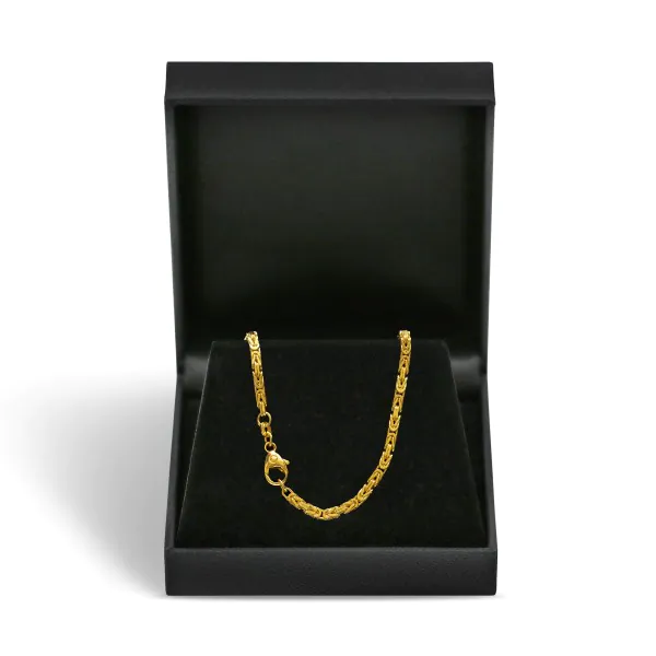 Armband als Königskette in Gelbgold 585 / 14K, 18,7 cm lang, 2,3 mm breit, Gewicht ca. 7.2 g.