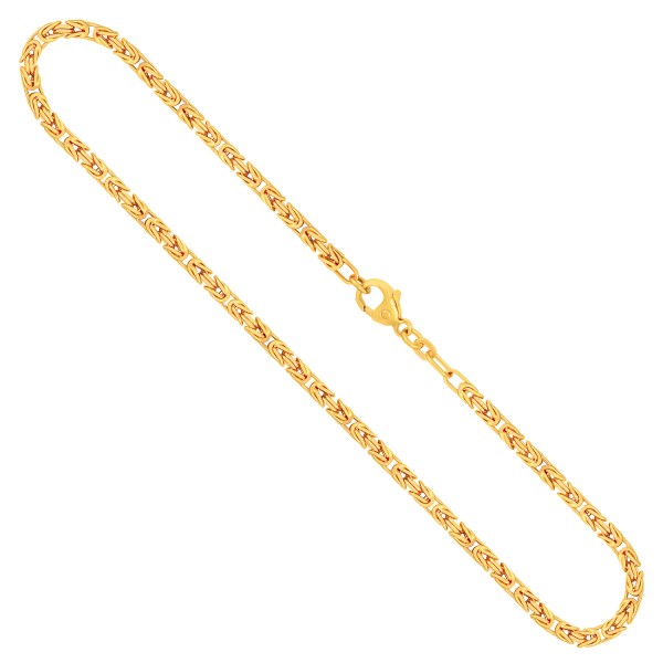 Goldkette als Königskette in Gelbgold 585 / 14K, 90 cm lang, 2,8 mm breit, Gewicht ca. 50 g.