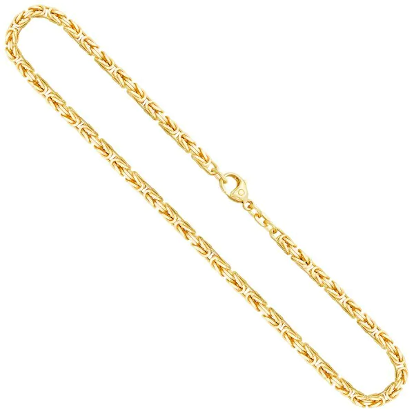 Goldkette als Königskette in Gelbgold 585 / 14K, 55 cm lang, 3,2 mm breit, Gewicht ca. 40.8 g.