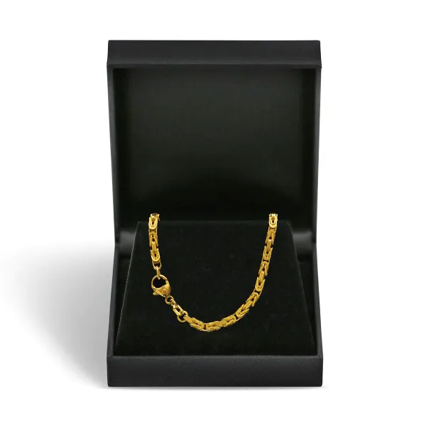 Armband als Königskette in Gelbgold 750 / 18K, 18 cm lang, 3,2 mm breit, Gewicht ca. 16.0 g.