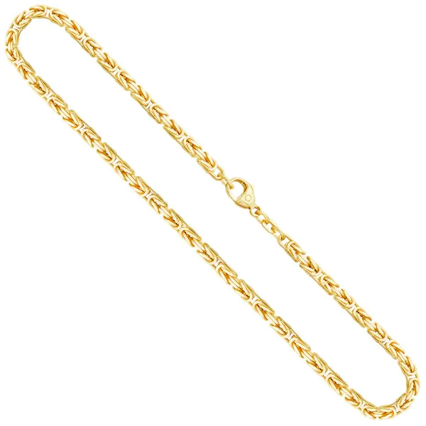 Goldkette als Königskette in Gelbgold 585 / 14K, 85 cm lang, 3,2 mm breit, Gewicht ca. 62.0 g.